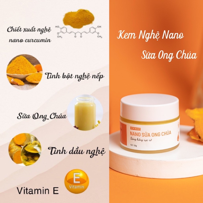 Kem nghệ sữa ong chúa Cỏ Lành dưỡng trắng, mờ thâm nám 50G