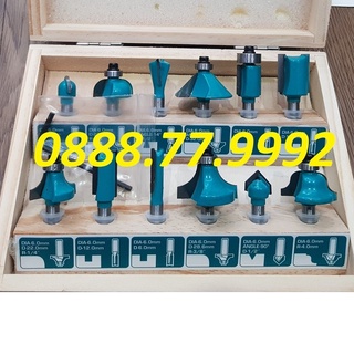 BỘ 12 MŨI PHAY GỖ 6MM Total TACSR0121