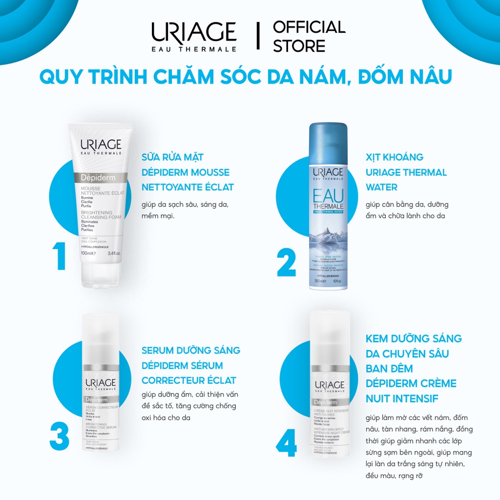 Serum dưỡng sáng, làm đều màu da URIAGE DÉPIDERM SÉRUM CORRECTEUR ÉCLAT 30ml