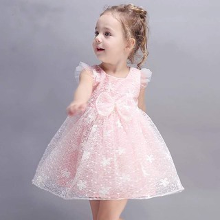 Váy công chúa bé gái vải thêu mềm nhẹ Đầm bé gái dự tiệc sinh nhật D586