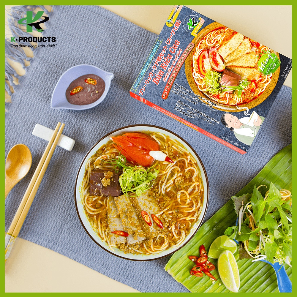 Hộp Nước Dùng Và Sợi Bún Riêu Cua K Products 440g  - Chuẩn vị không cần nêm nếm - KHÔNG CHẤT BẢO QUẢN