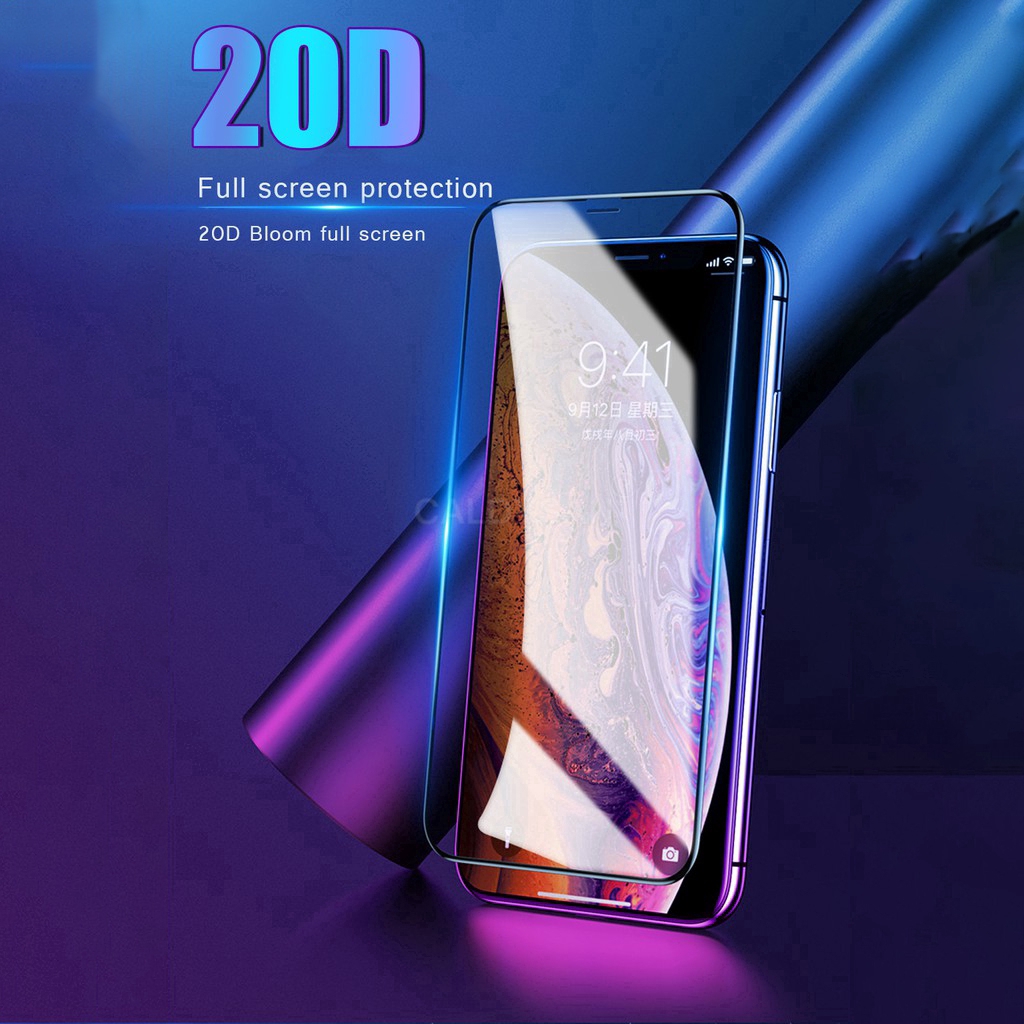 Ốp Điện Thoại Mặt Kính 20D Viền Cong Bảo Vệ Toàn Diện Cho iphone 7 8 6 14 PLus X XR XS MAX 11 12 13 14 PRO MAX 12 13 mini