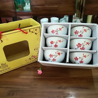 Combo 6 bát cơm hàng Bát Tràng cao cấp