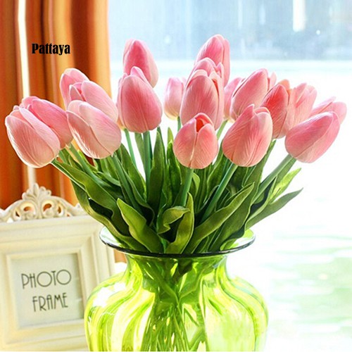 Bó Hoa Tulip Nhân Tạo Bằng Lụa Latex Trang Trí Nhà Cửa / Tiệc Cưới