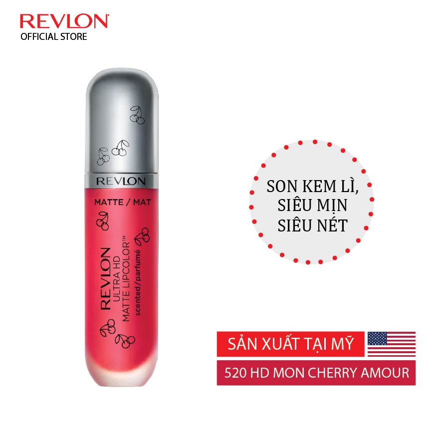 [Combo] Son Kem Lì Revlon Ultra HD Matte Cherry Reds + Son lì siêu mịn Super Lustrous™ + Sơn móng tay Nail Enamel