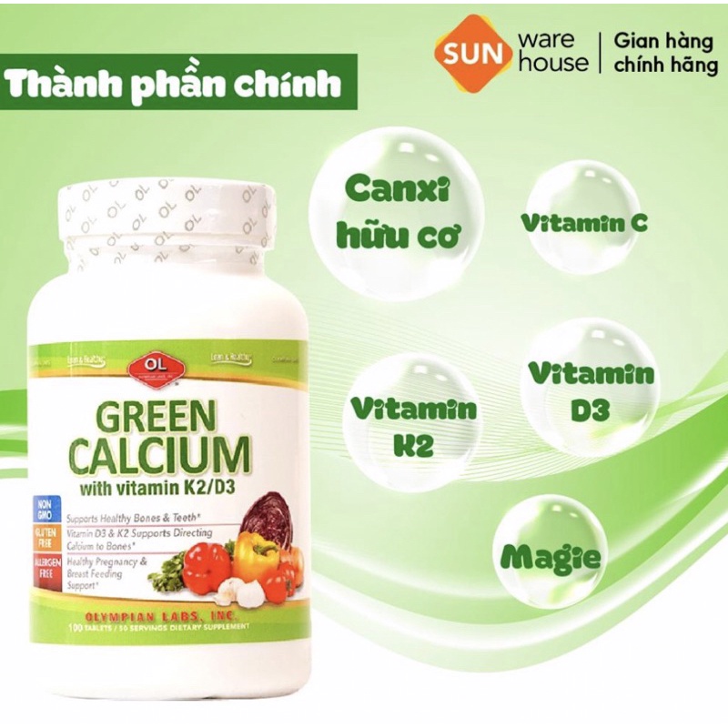 Canxi hữu cơ Green Calcium-Dễ hấp thu, không lo táo bón