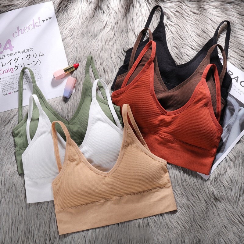 ÁO BRA hai dây trơn đơn giản dễ mặc và mix quần áo