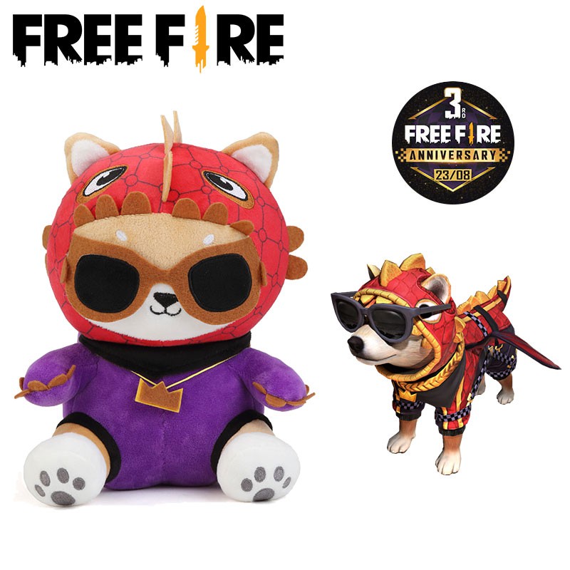 Búp bê trợ thủ Hiphop Shiba màu đỏ kỷ niệm 3 năm Free Fire