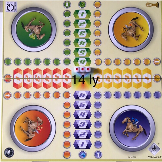 Cờ cá ngựa lớn và 3 xí ngầu 14 ly