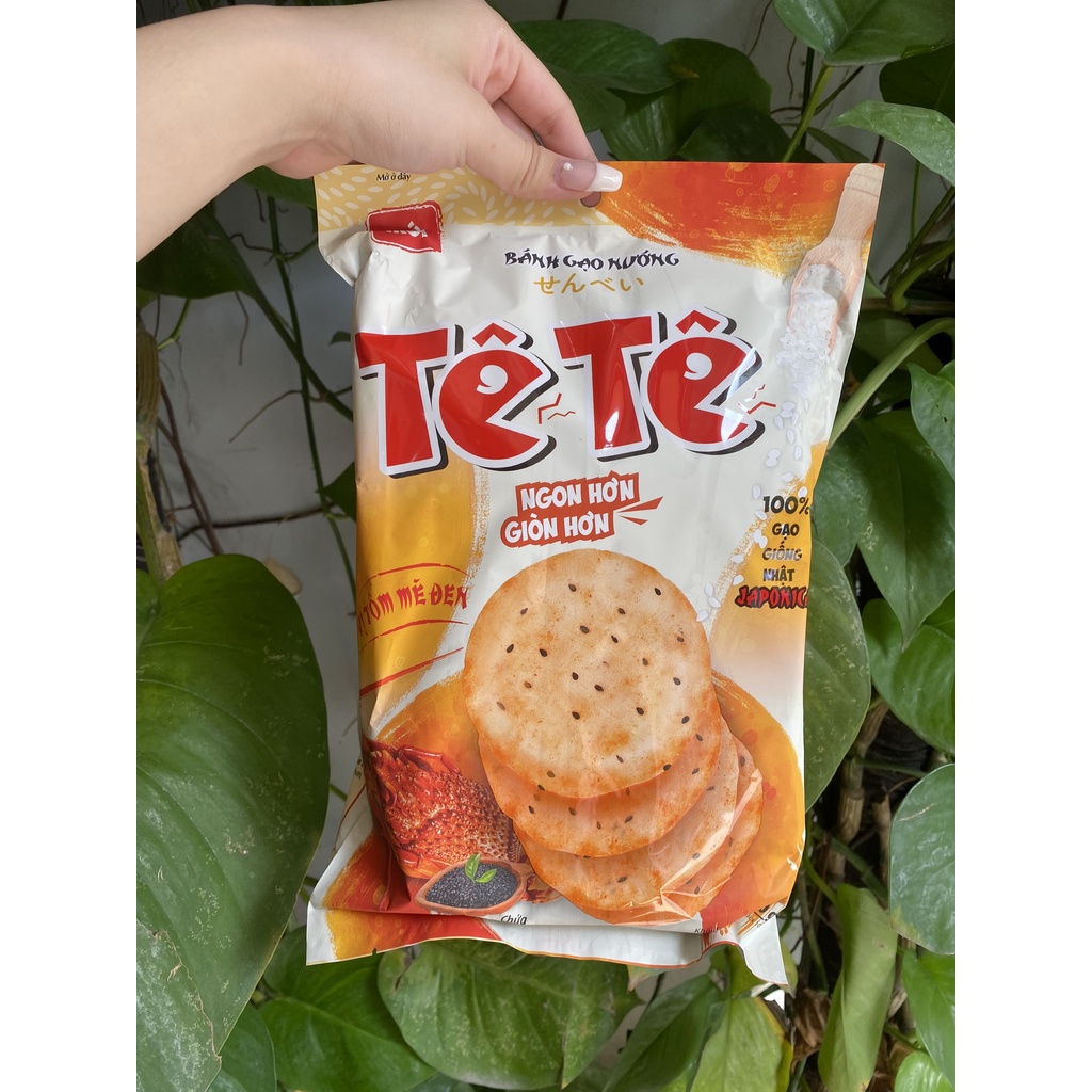 Bánh Gạo Nhật Mè Đen TêTê Vị Tôm Hùm Sao (Gói 120g)