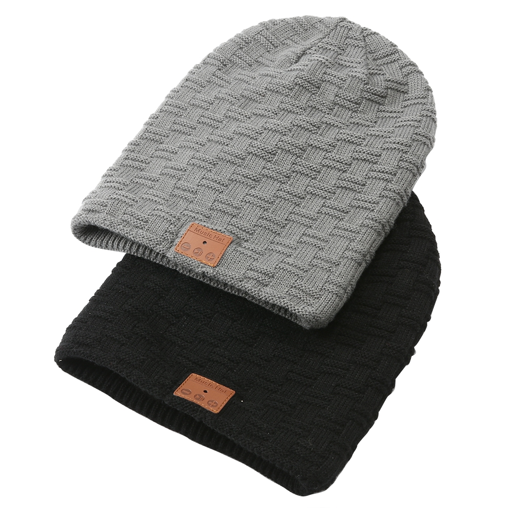 Bluetooth 5.0 Music Winter Fleece Hat Binaural Talking Stereo Headset Cap