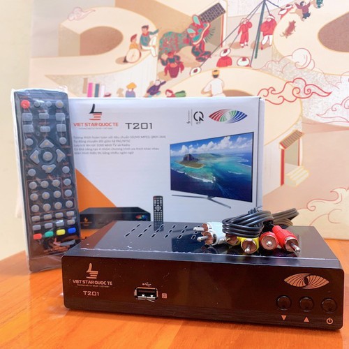 Đầu kĩ thuật số mặt đất DVB chính hãng VIETSTAR bắt 66 kênh Miễn Phí - Đầu KTS