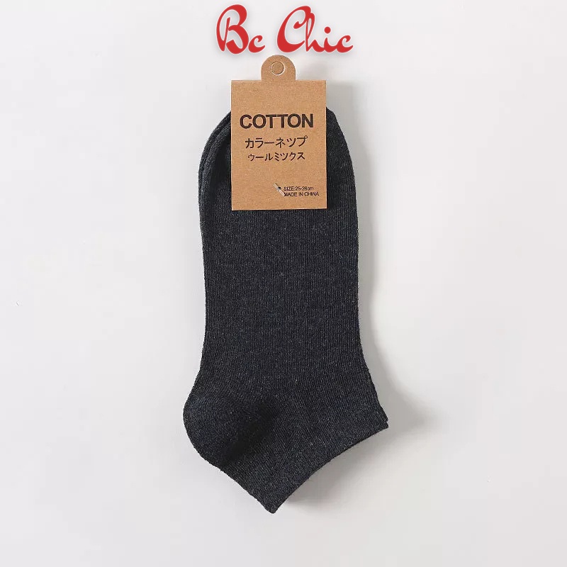 Tất cotton cổ ngắn trơn nam nữ thấm hút mồ hôi T777 BC_CHIC LINGERIE