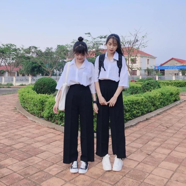 ◼️Set Quần Ống Suông + Sơ Mi Tay Lỡ