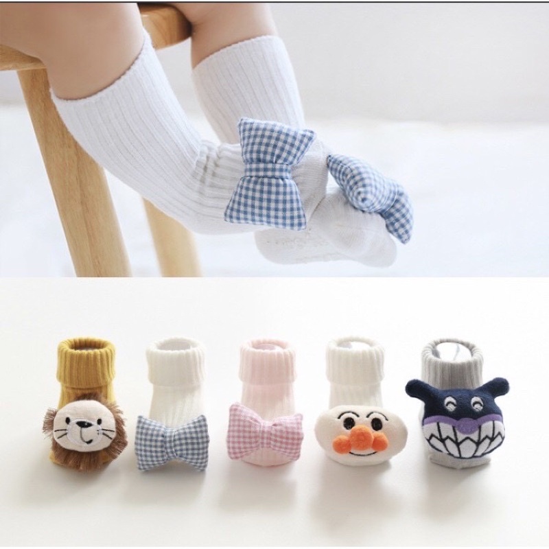 Tất 3d đầu thú cổ cao 0-18m [ babyboo]