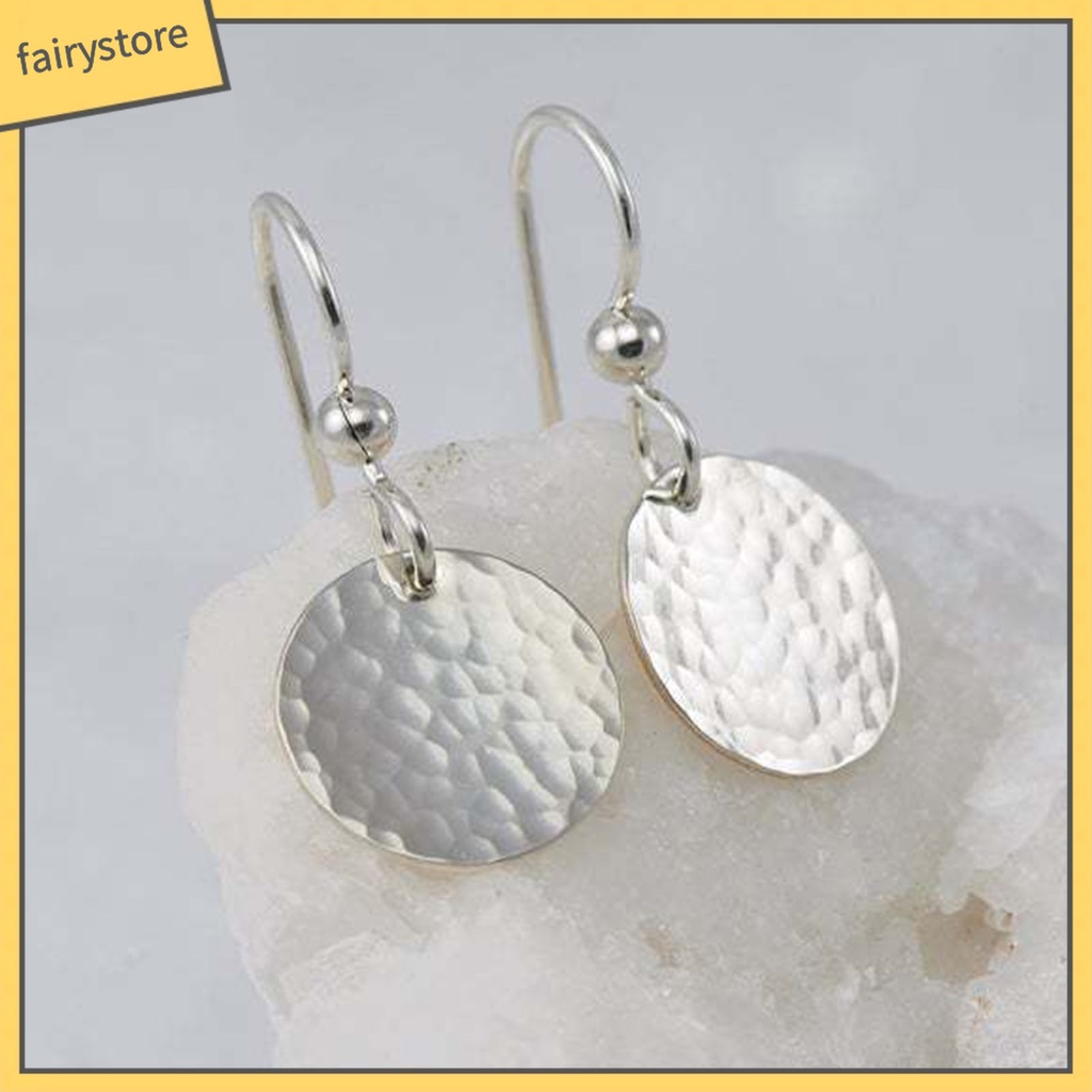 1 Đôi Bông Tai Tròn Bằng Kim Loại Mạ Màu Thời Trang Tiệc Cưới