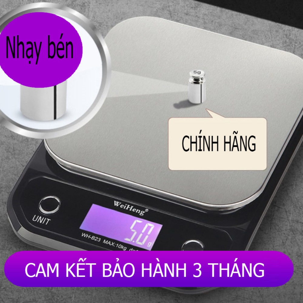 Cân điện tử nhà bếp KHALIK WH B23 dùng pin dành cho nhà bếp, quán cafe, tiệm bánh độ chính xác cao