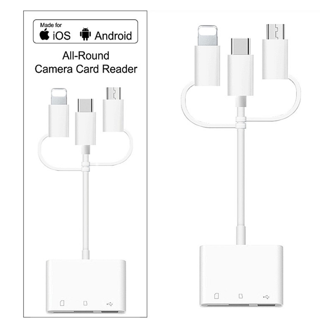 Đầu đọc thẻ đa năng SD MicroSD OTG cho điện thoại ios android type-c lightning | BigBuy360 - bigbuy360.vn