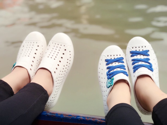 [TẶNG Jibbtiz cài dép] giày nhựa đi mưa NATIVE cho nam và nữ màu trắng | BigBuy360 - bigbuy360.vn