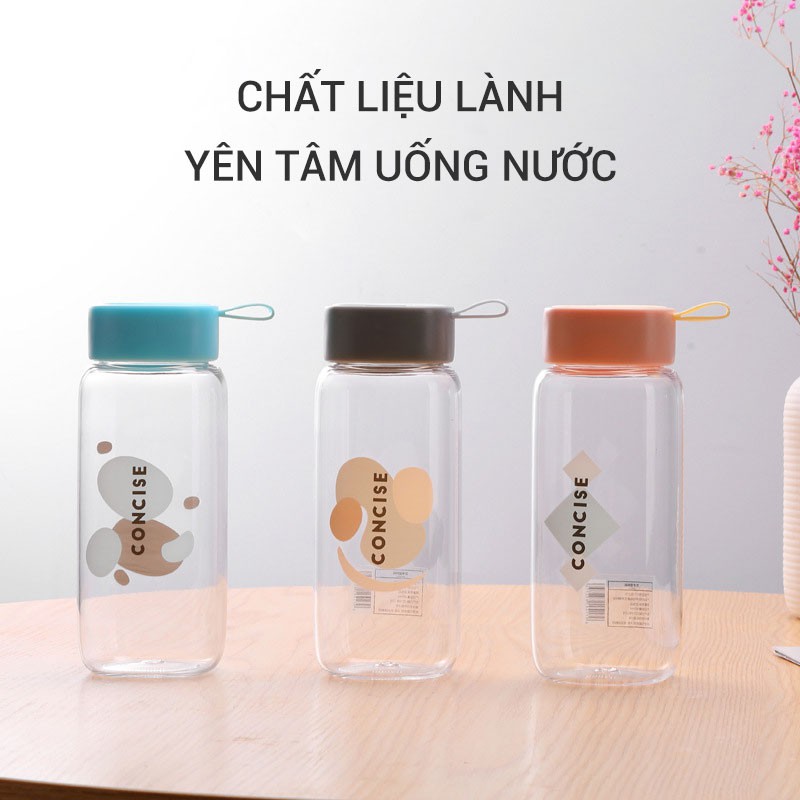 [HÀNG CÓ SẴN] Bình nước nhựa trong suốt, bình nước thể thao, bình nước chống rơi cho trẻ em B1