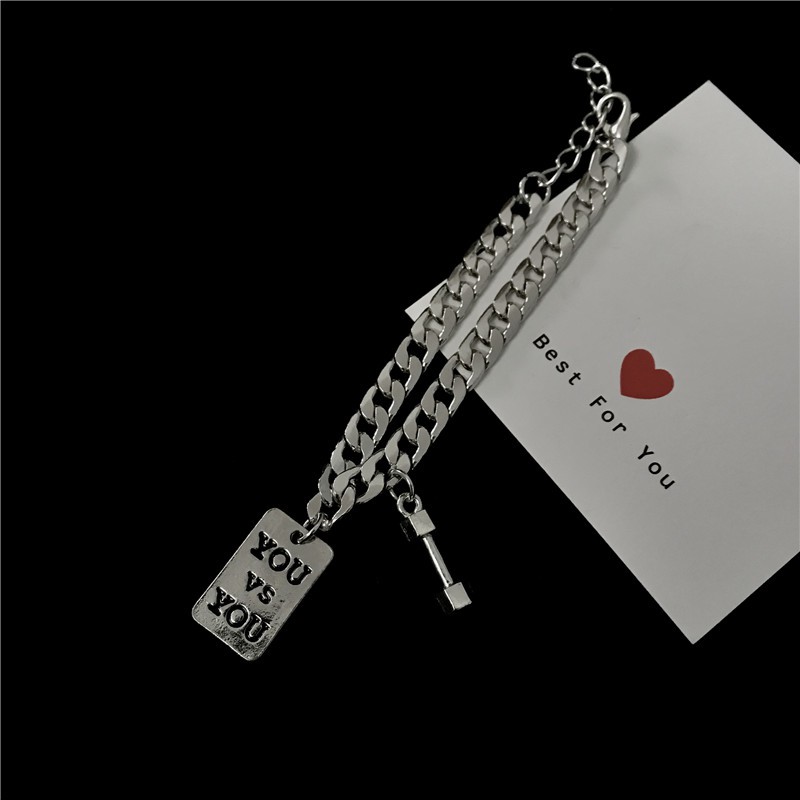 Vòng Tay Hình Quả Tạ Bằng Thép Titan Phong Cách Đường Phố