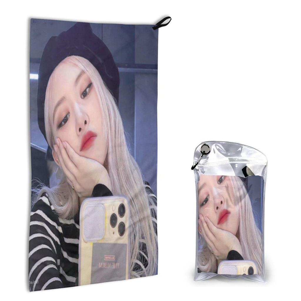 【In Stock】 BlackPink Rose Selfie Towels Multifunctional Quick-drying Towels Fashion Printed Pattern Towels Unisex Style Comfortable Soft Absorbent Superfine Fiber Absorb Water and Sweat Towel For Sports Travel Daily Life