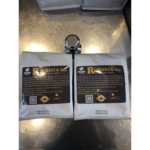 [G01] [QUÀ TỪ 1KG] 500gr Cà phê Robusta Rang Mộc PHUXUAN COFFEE - Cà phê hạt rang xay mộc pha phin pha máy S031