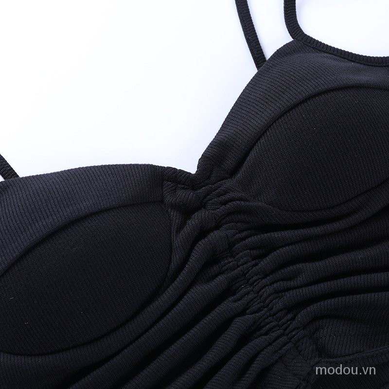 Áo Lửng Hai Dây Phối Dây Rút Gợi Cảm Cho Nữ