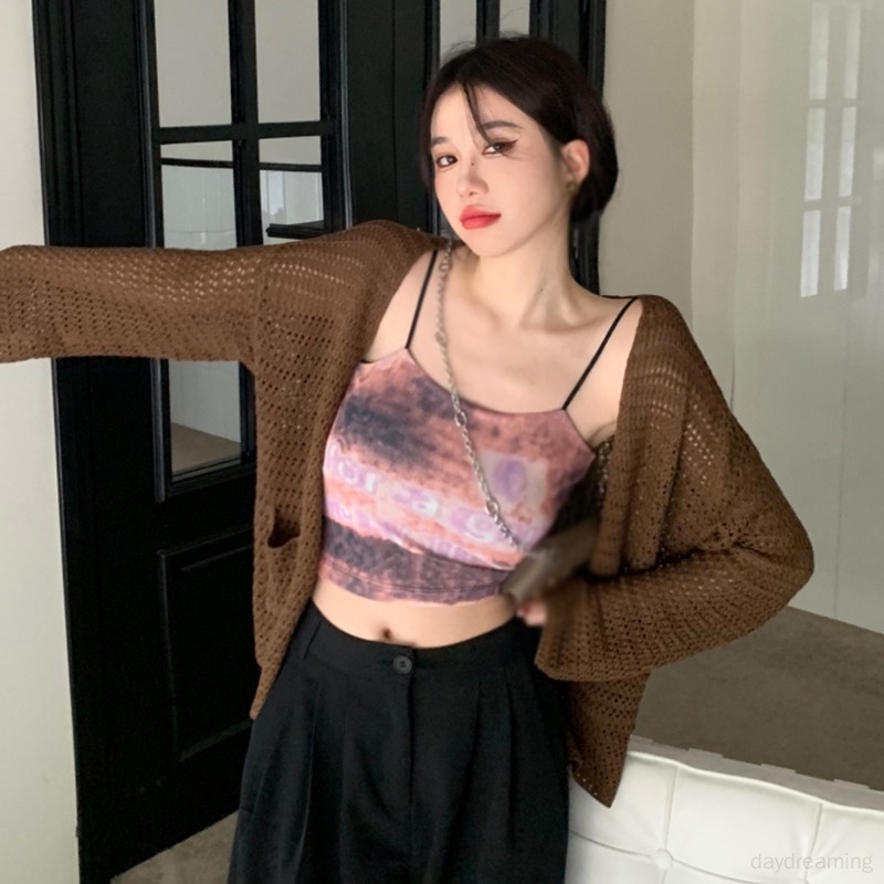 Áo Tank Top Hai Dây Ôm Dáng Phong Cách Hàn Quốc Quyến Rũ Dành Cho Nữ