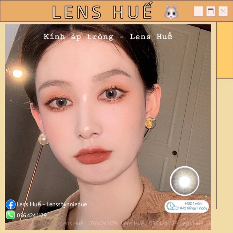 ❌ Lens Nâu pha xám giãn vừa tự nhiên quốc dân siêu hot ✨ - Lens Huế ( kính áp tròng )