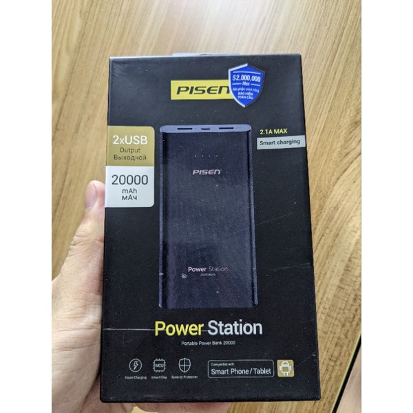 Pin Sạc dự phòng Pisen Power Station 20000mah còn màu (Trắng)