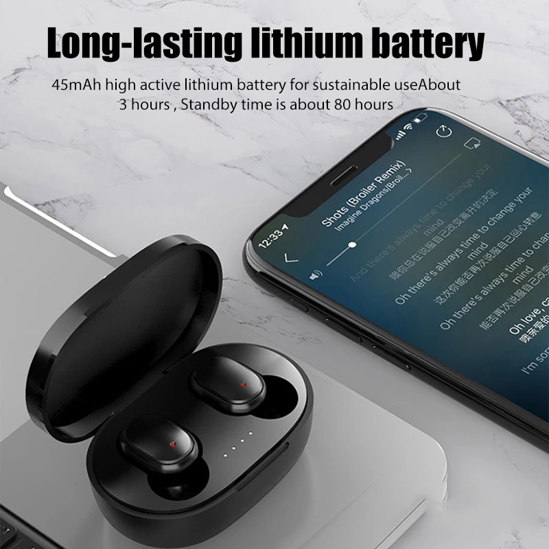 XIAOMI Tai Nghe bluetooth Không Dây A6S Màu Đen Chống Ồn MQLK Dùng Cho android Hoặc ios