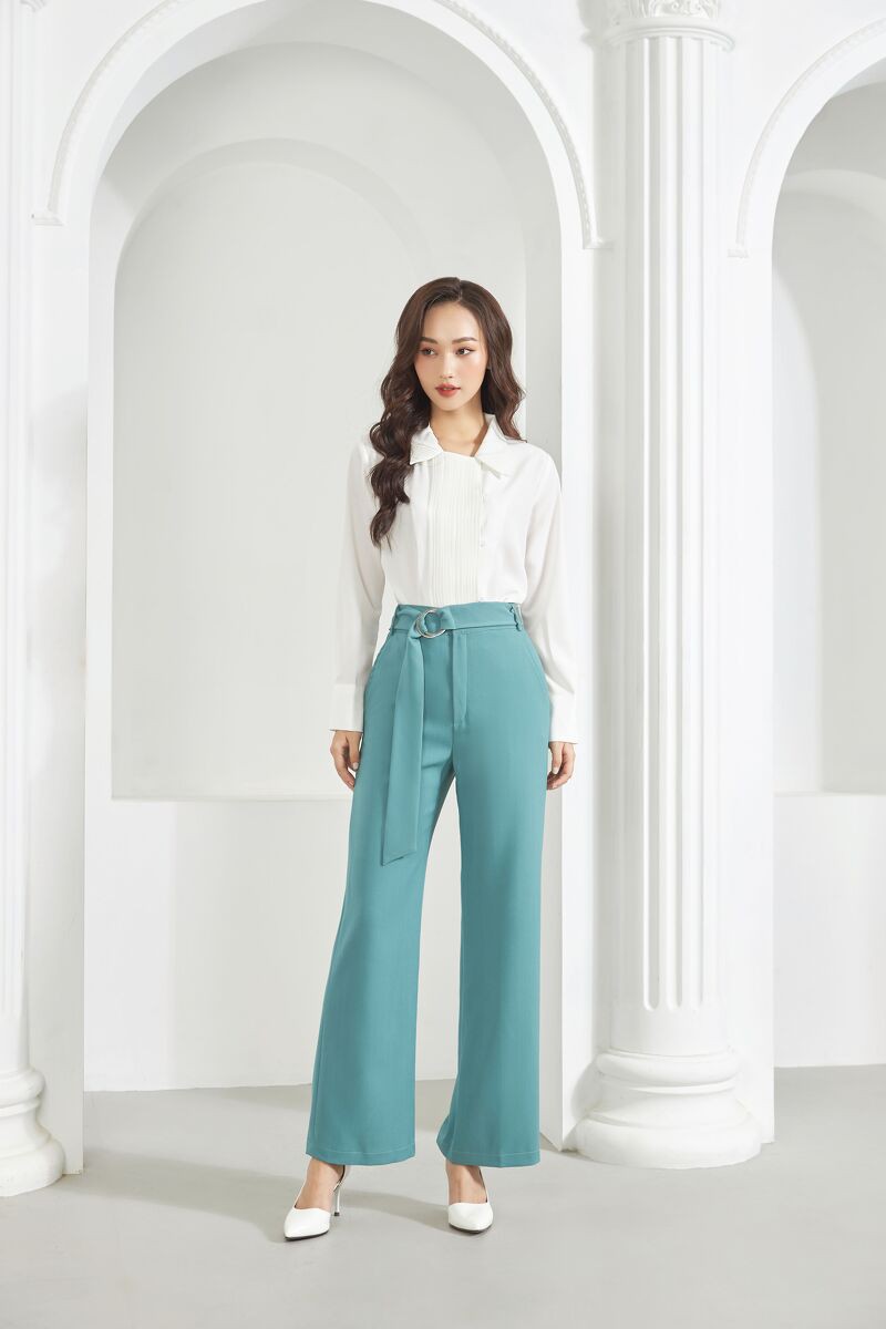 [Mã FAMALLT5 giảm 15% đơn 150k] Quần suông kèm đai GQ002 - Genni