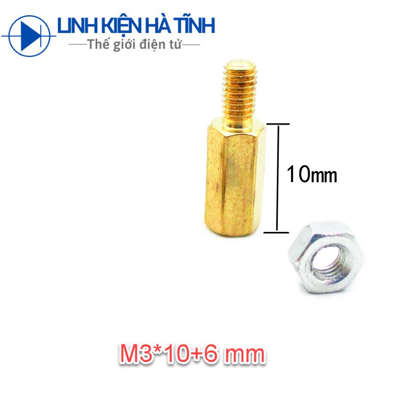 Túi 10 cái Ốc Trụ đồng lục giác bắt main M3 M3x6 M3x10 M3x20 độ dài 6 10 20 mm đầu đực-cái
