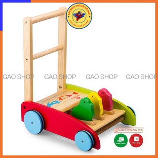 xe gà tập đi, xe đẩy con gà  bằng gỗ cao cấp cho bé