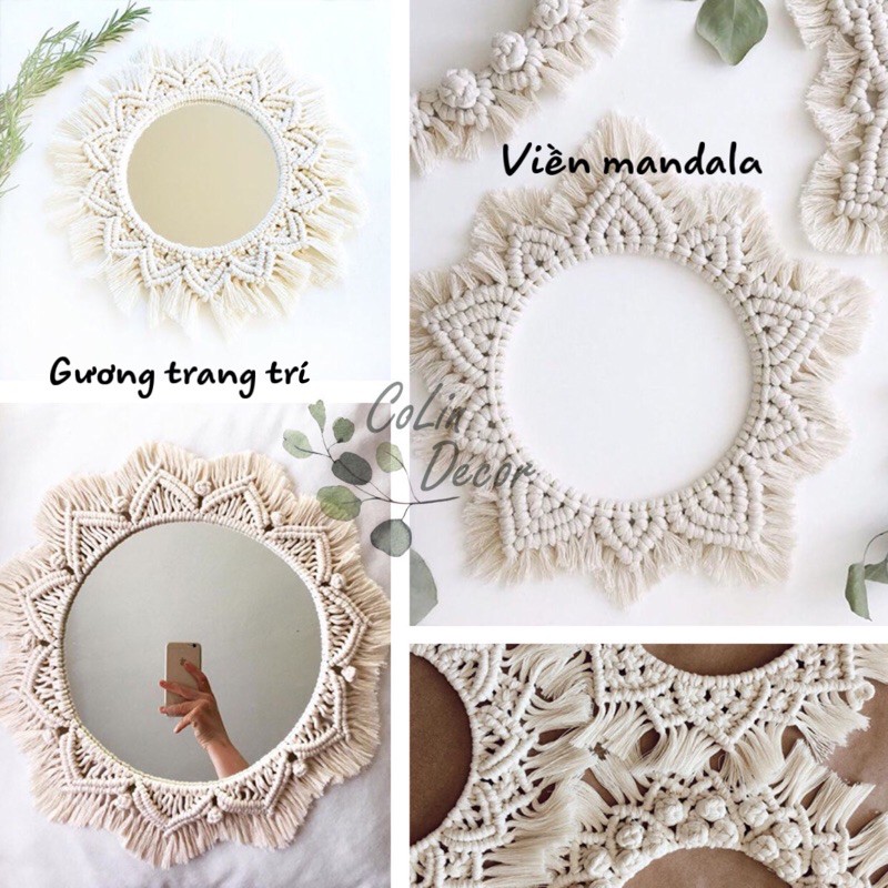 Gương decor, gương treo tường macrame