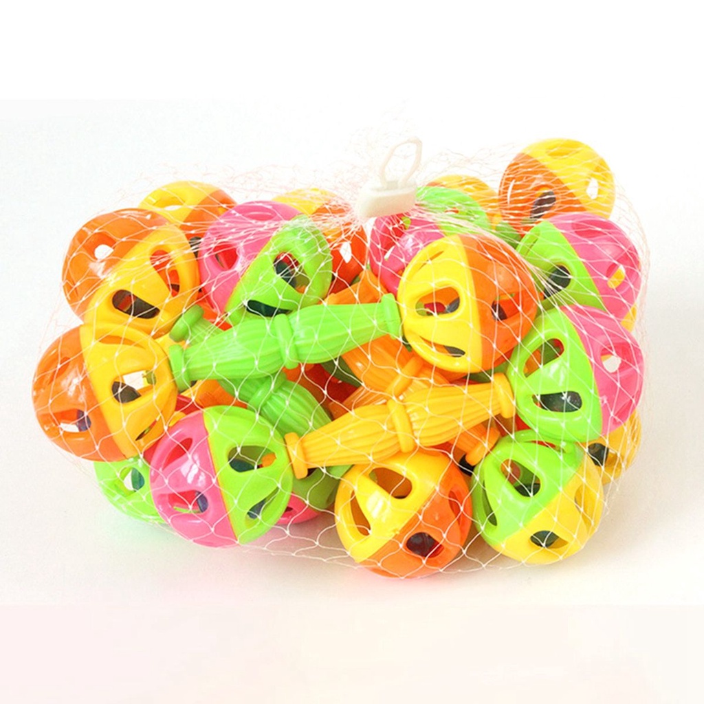 Quả bóng gặm đồ chơi hai đầu có chuông cho vẹt cưng