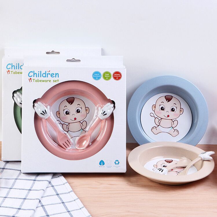 Khay ăn dặm 3 ngăn hình gấu,ô tô, con thỏ, cậu bé, bát ăn dặm cho bé có chỗ để cốc