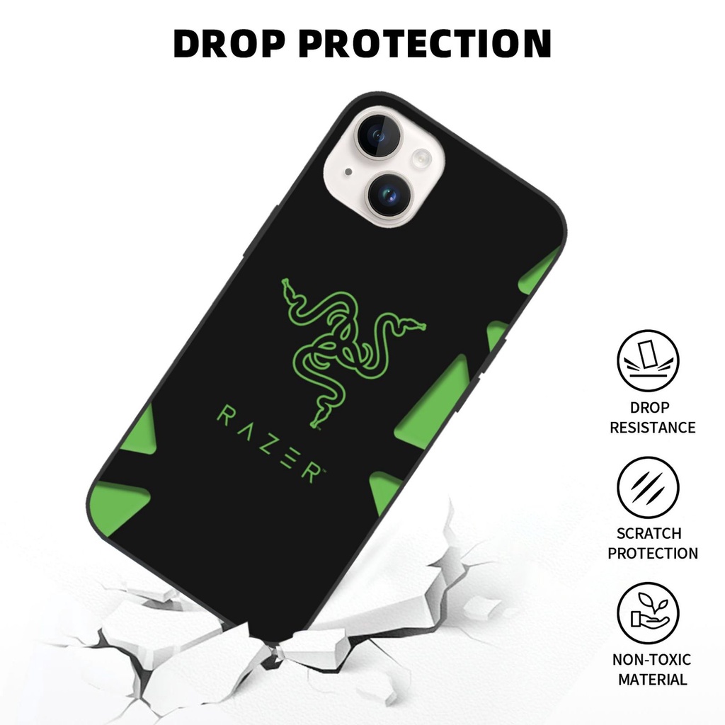 Ốp Điện Thoại In Logo Razer Thời Trang Cho IPhone 12 13 14 Pro Max X XR 7 8 Plus Mini