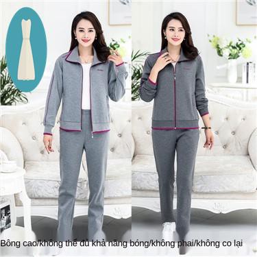 Bộ đồ dành cho phụ nữ mới trung niên và cao tuổi có kích thước rộng rãi người thể thao buổi sáng giản dị phù hợp