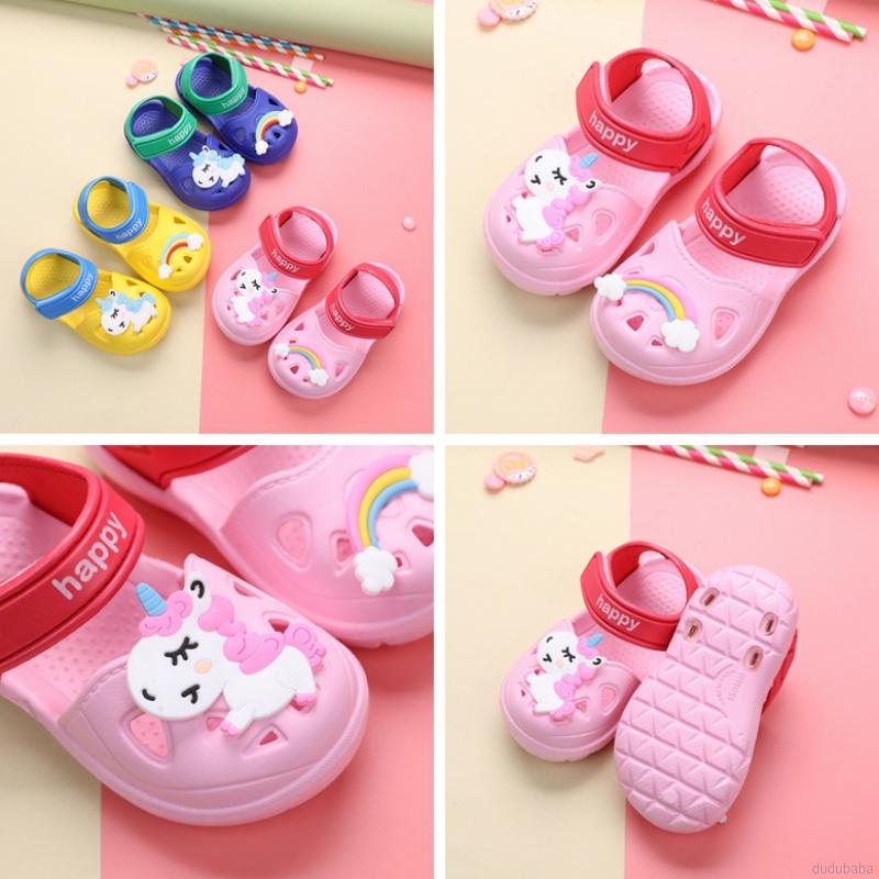 Sandal Đế Mềm Thoáng Khí Họa Tiết Cầu Vồng Dễ Thương Thời Trang Mùa Hè Cho Bé Từ 1-6 Tuổi