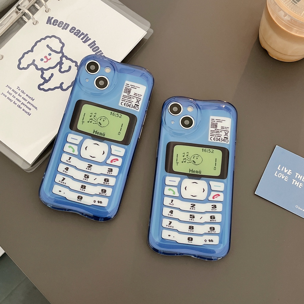 Ốp Điện Thoại Họa Tiết Nokia Cổ Điển Màu Xanh Dương Thời Trang Chống Sốc