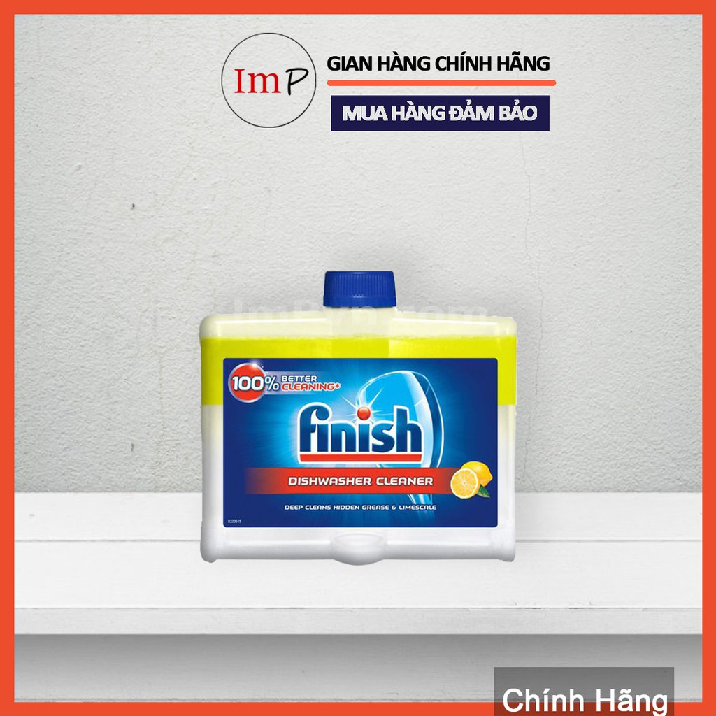 Dung dịch vệ sinh máy, tẩy cặn máy rửa chén bát Finish hương chanh