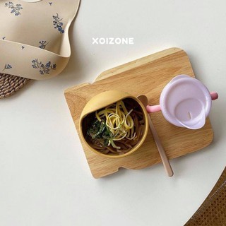 Set bát thìa silicon ăn dặm đế hít Coaacoaa