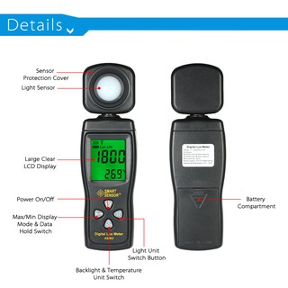 【umbr】SMART SENSOR Mini Digital Lux Meter LCD Display Handheld Illuminometer Luminometer Photometer Luxmeter Light Meter
