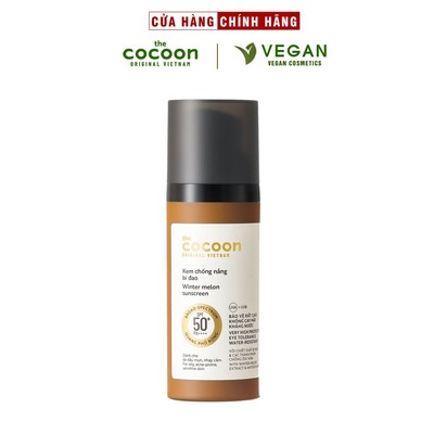 Kem chống nắng bí đao quang phổ rộng, bảo vệ rất cao SPF 50 +, PA ++++ Cocoon 50ml thuần chay