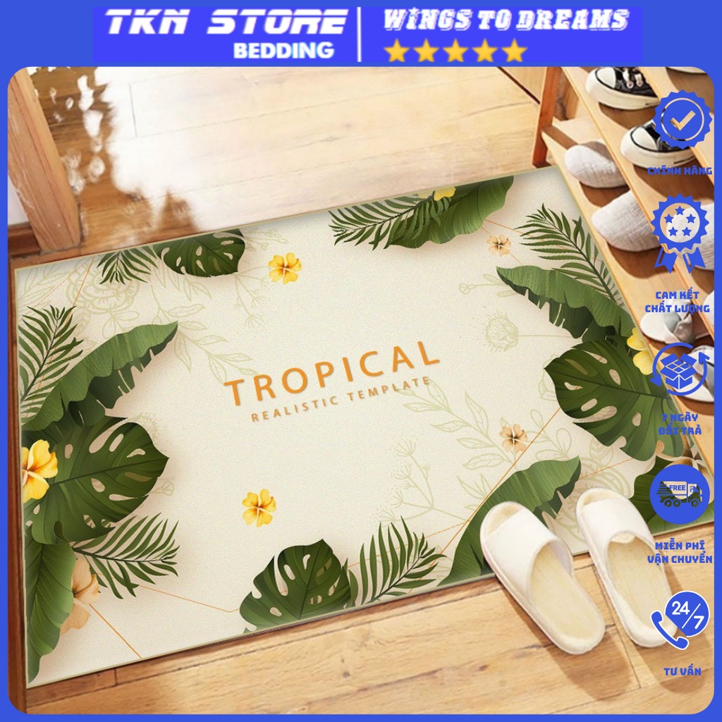 Thảm lau chân 3D kích thước 40 x 60 cm, thảm bếp chống trơn trượt Giá Rẻ (giao ngâu nhiên)