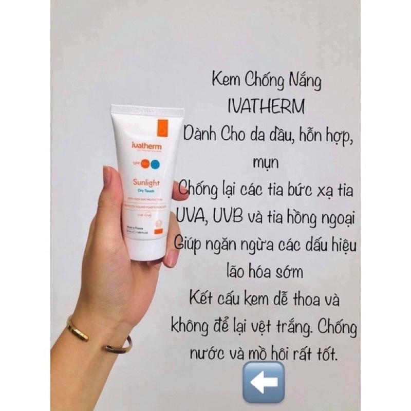 Kem Chống Nắng Ivatherm Sunlight Dry - Touch SPF 50+