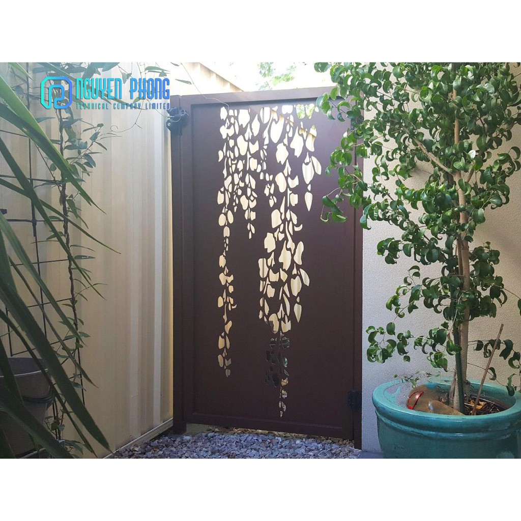 Cổng ra vào, cổng sắt chính phụ sắt cắt hoa văn CNC đa dạng nhiều kích thước, sơn epoxy bền đẹp ĐẠI LÝ HDT