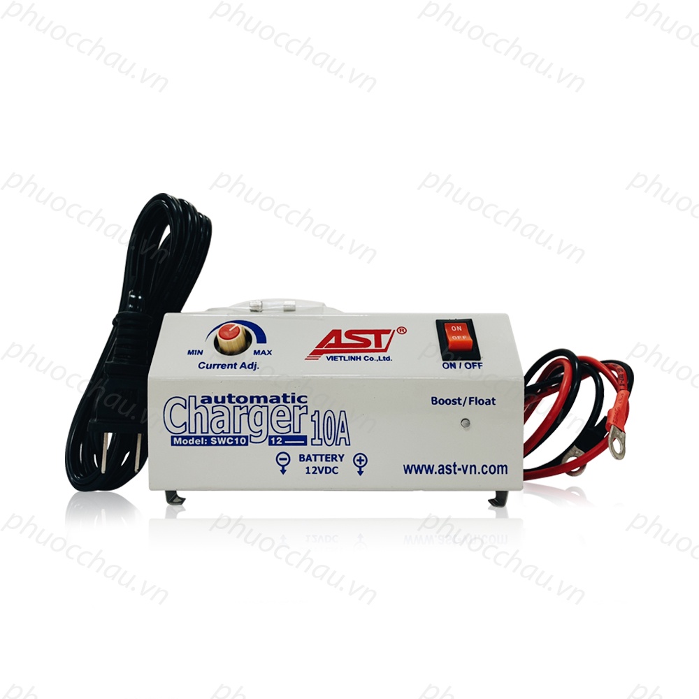 Sạc Ắc Quy Tự Động AST 10A 12V, Bộ sạc bình ắc quy từ 3ah - 200ah, sạc bình ắc quy cho xe máy đến ô tô